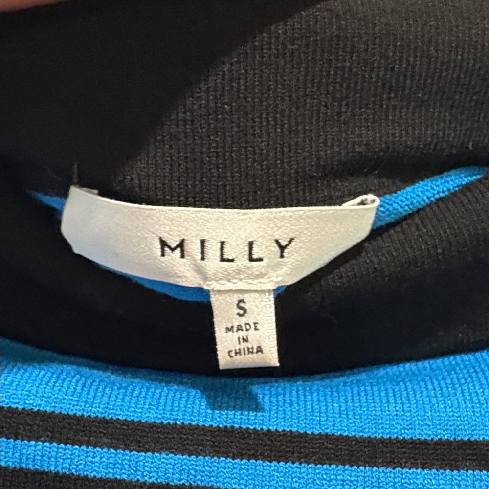 Milly Blue and Black Striped Pencil Skirt - Picture 3 of 4